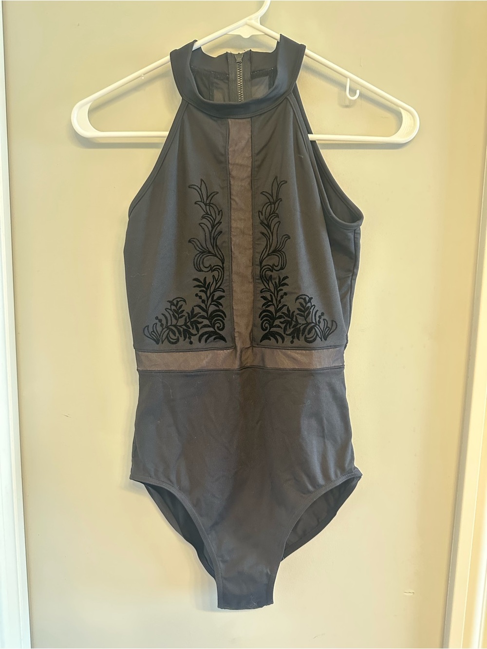 Bloch Black Dancewear Leotard with Subtle Mesh Insets